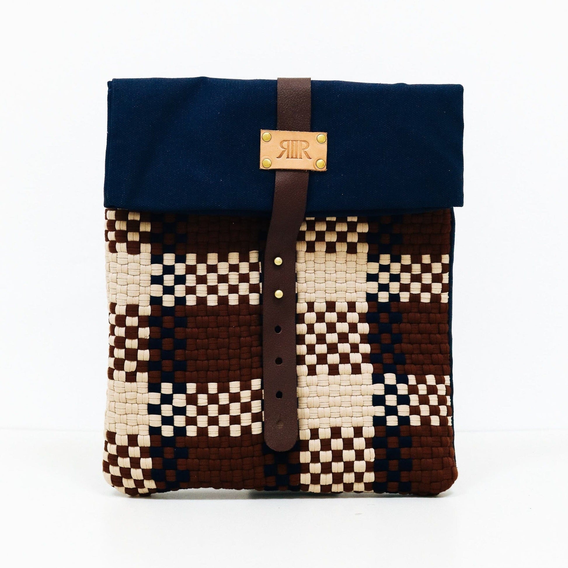 Charlie Laptop Sleeve - Brown & Navy Fashion Rags2Riches
