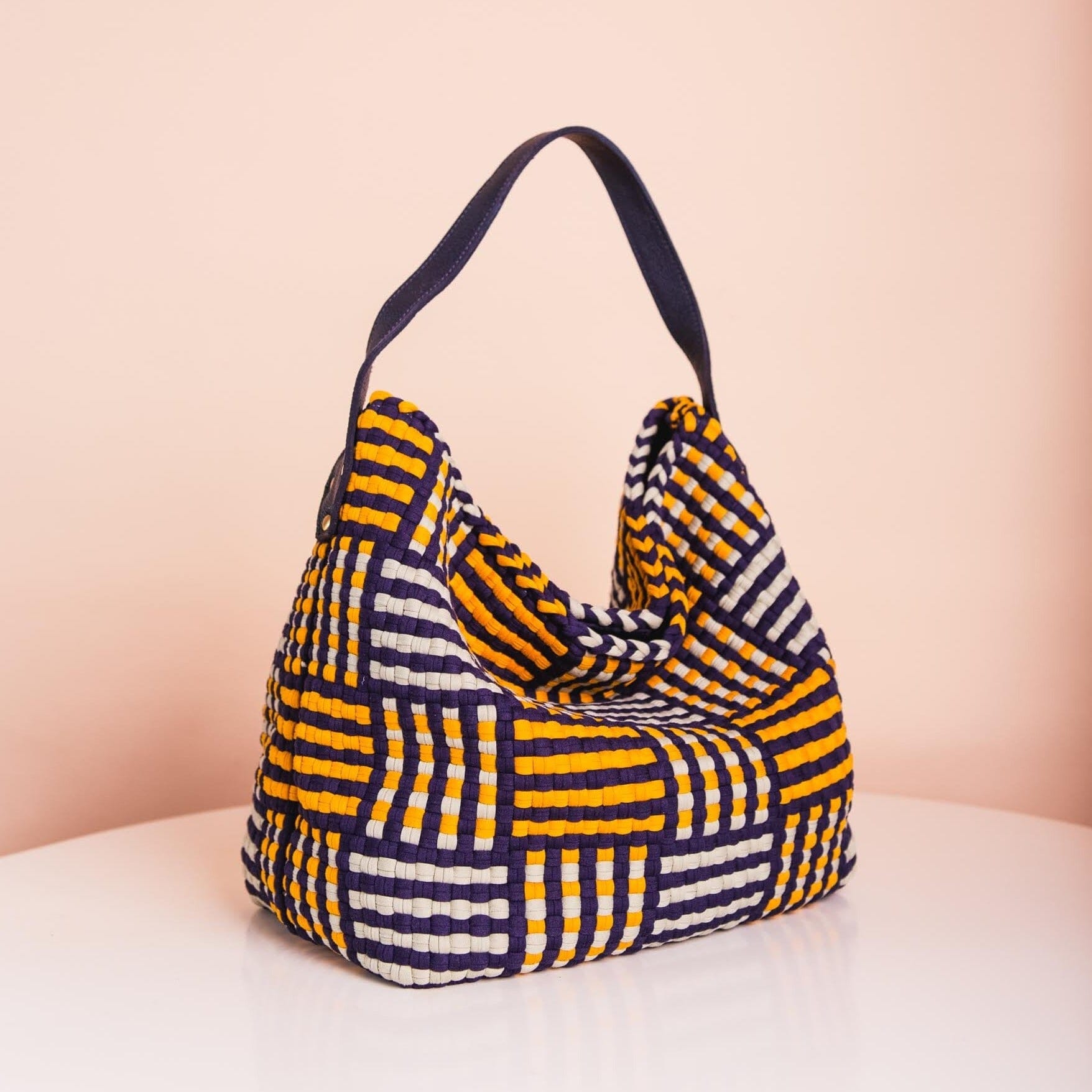 [Ready Today] Buslo Mat Pattern Navy & Yellow Fashion Rags2Riches