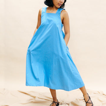 The Easy Jumper Dress Chambray Blue