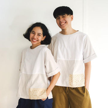 The Patchwork Shirt Beige & White