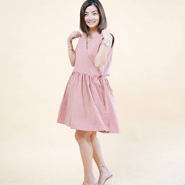 The Sleeveless Relaxed Wrap Dress Purposeful Pink