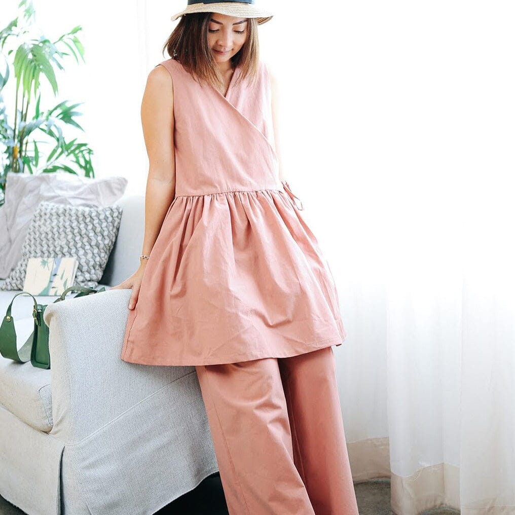 The Sleeveless Relaxed Wrap Dress Purposeful Pink Fashion Rags2Riches