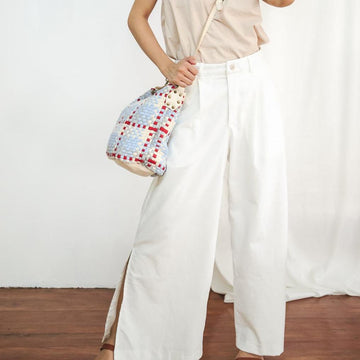 The Wide Pleated Trousers White