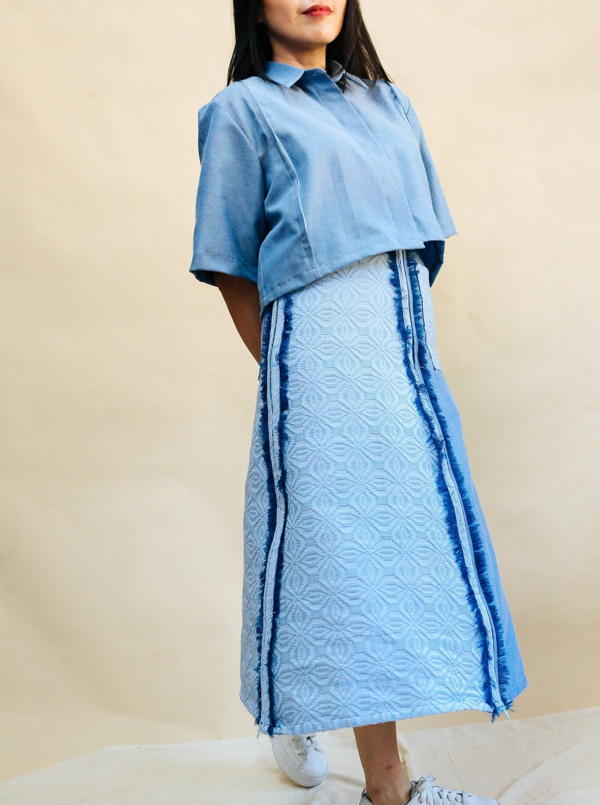 4-Way A-Line Skirt Chambray & Binetwagan Fashion Rags2Riches