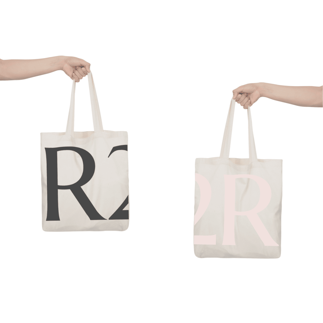 R2R Tote Bag Beige on Beige Lifestyle Rags2Riches