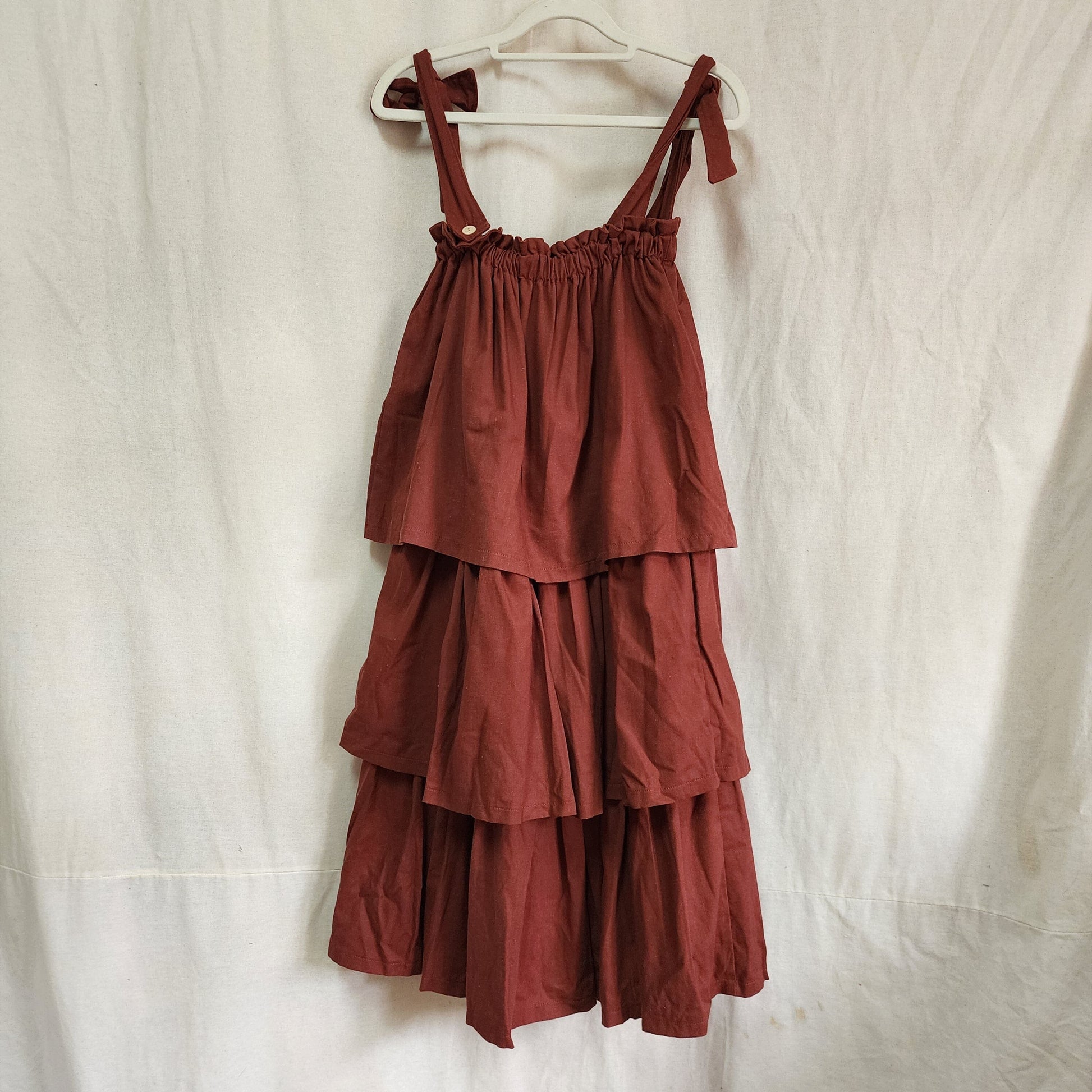[RE - LOVE] Sayaw 3-Tiered Dress Maroon Fashion Rags2Riches