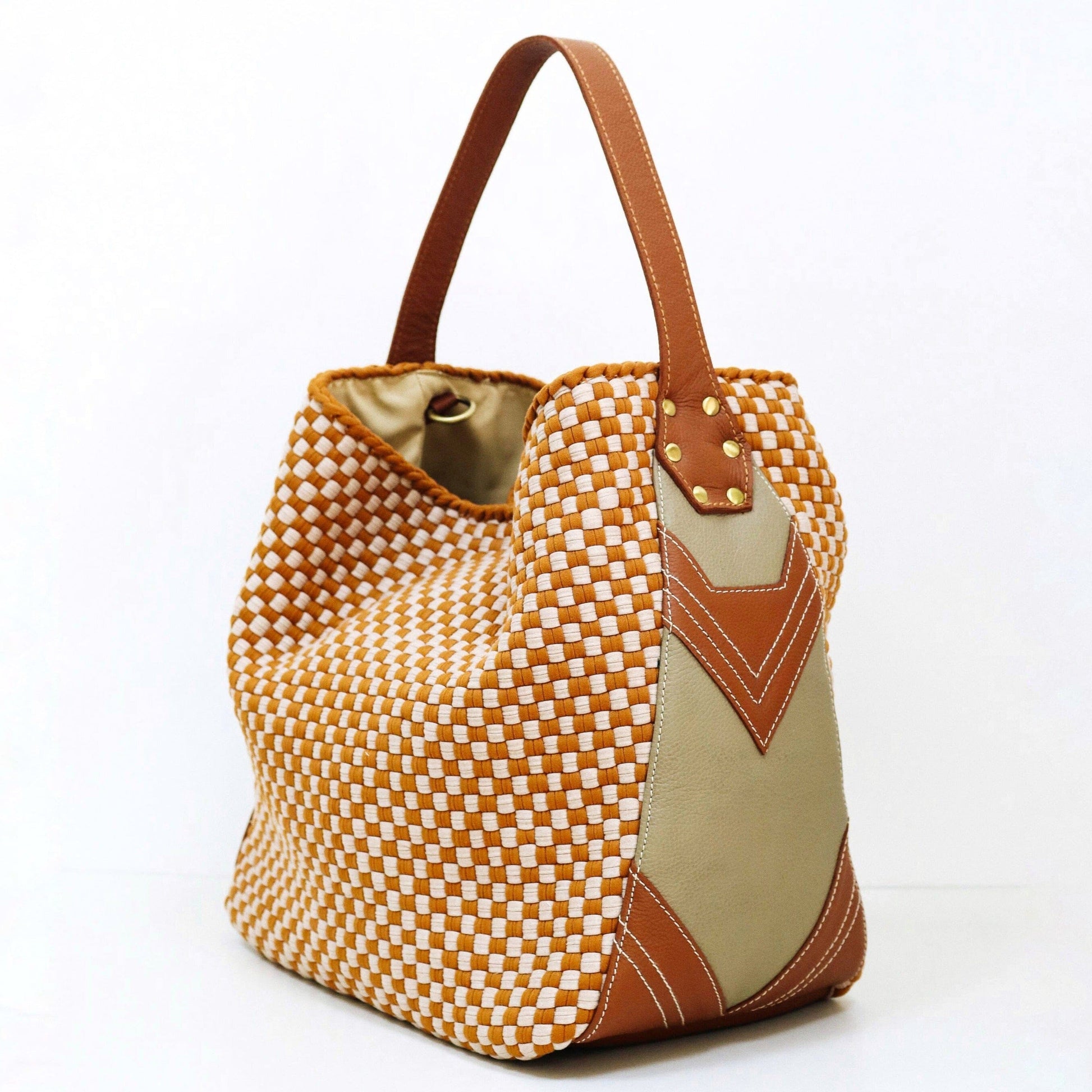 [Ready Today] Buslo Medley Leather Patchwork Tan Fashion Rags2Riches