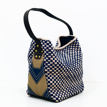 [Ready Today] Buslo Mini Medley Leather Patchwork Navy