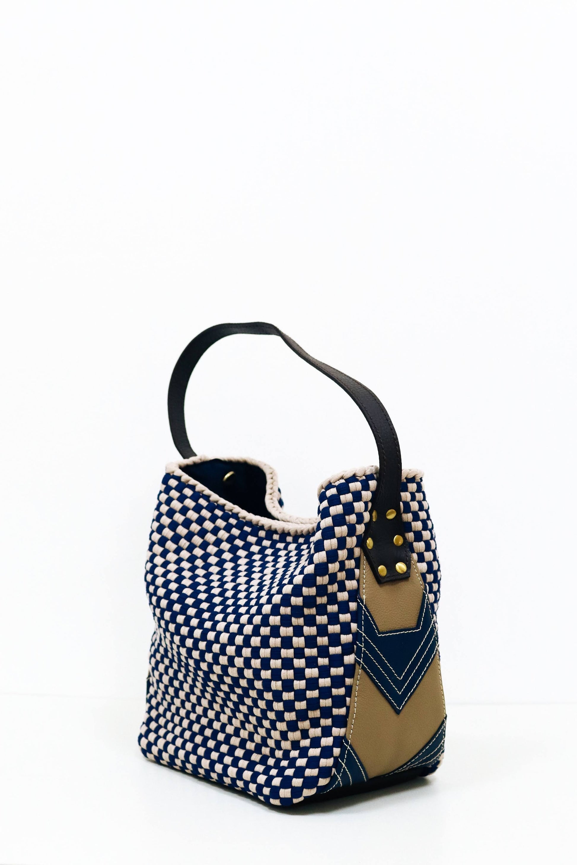 [Ready Today] Buslo Mini Medley Leather Patchwork Navy Fashion Rags2Riches