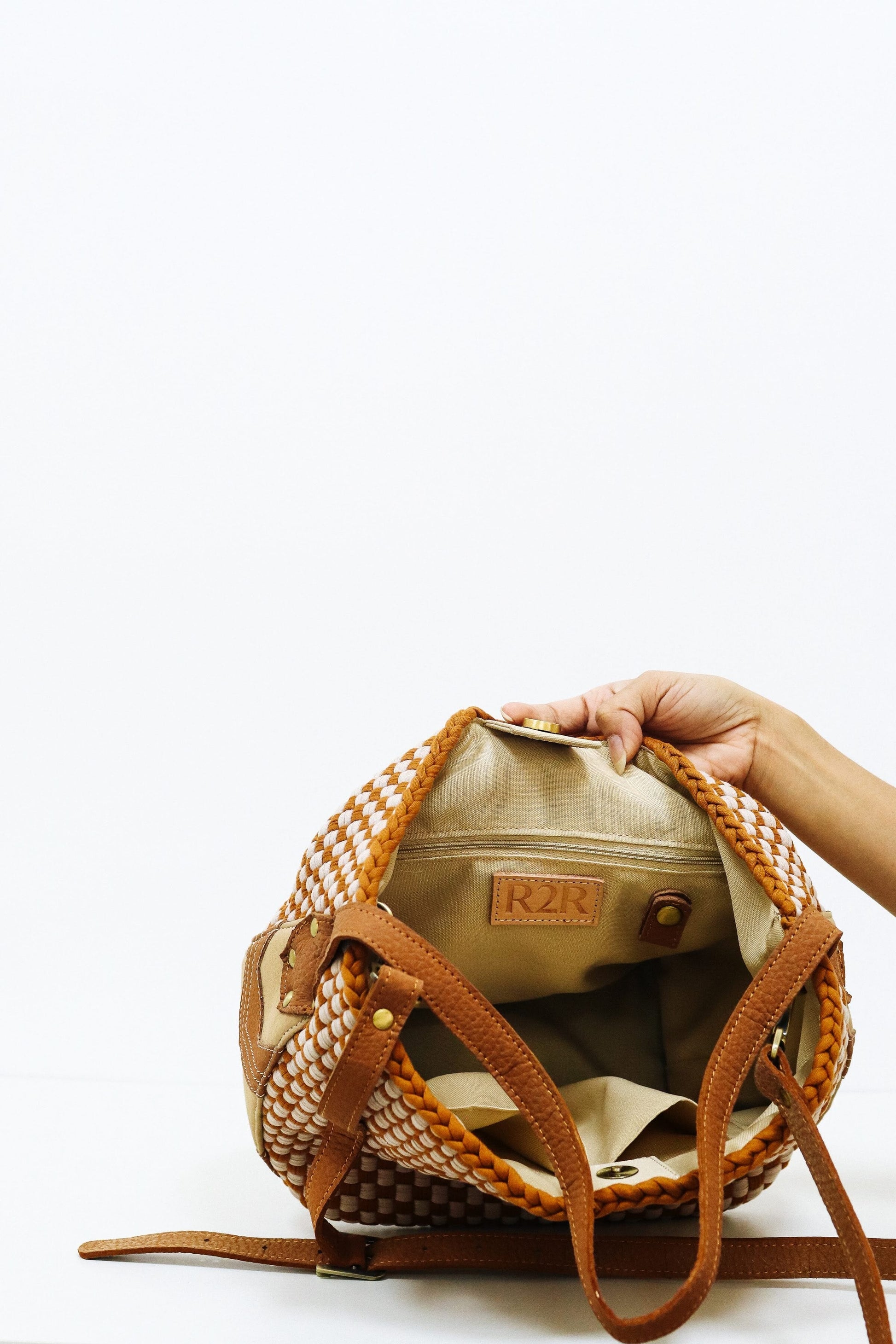 [Ready Today] Buslo Mini Medley Leather Patchwork Tan Fashion Rags2Riches