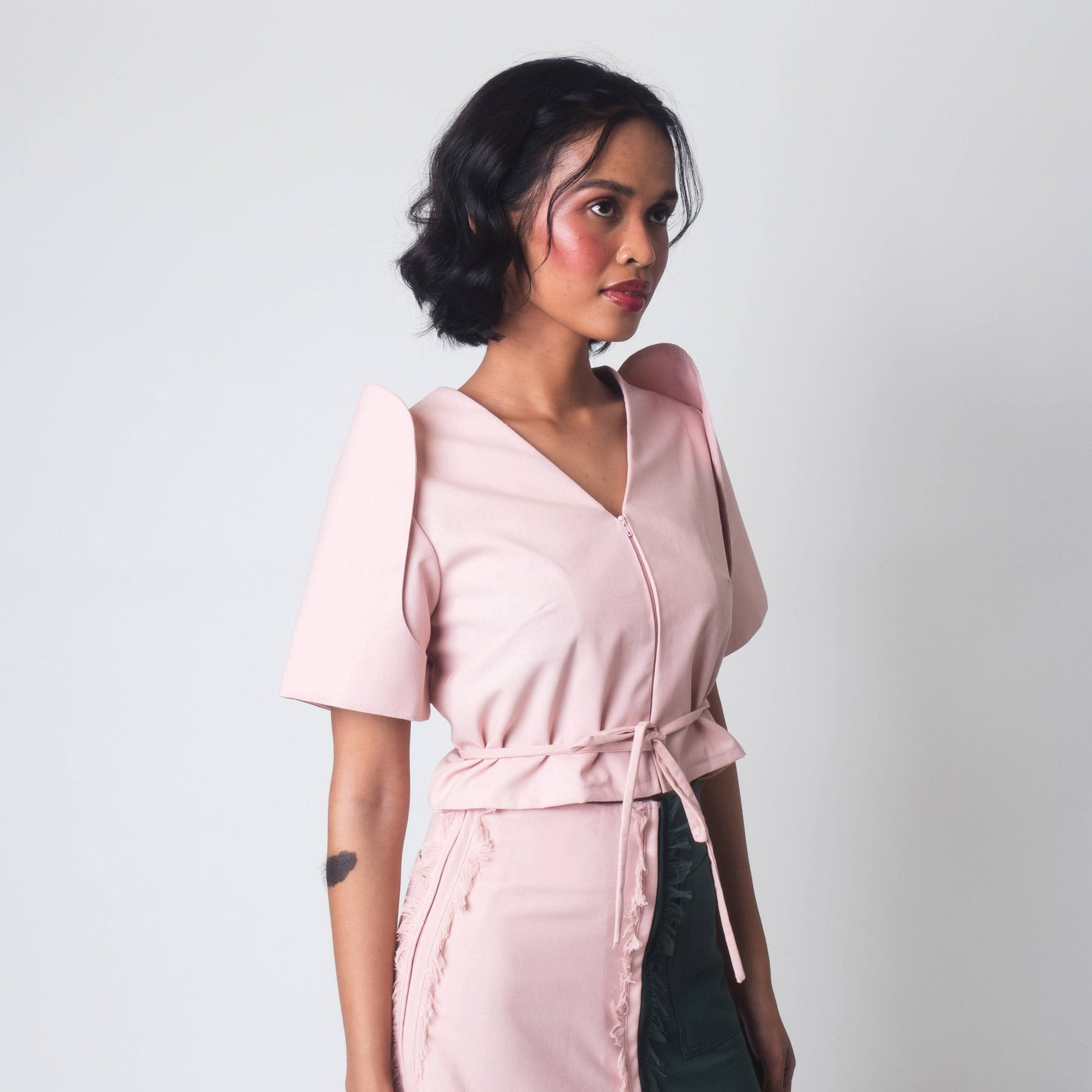 [Ready Today] Convertible Terno Top Pink Fashion R2R On Repeat