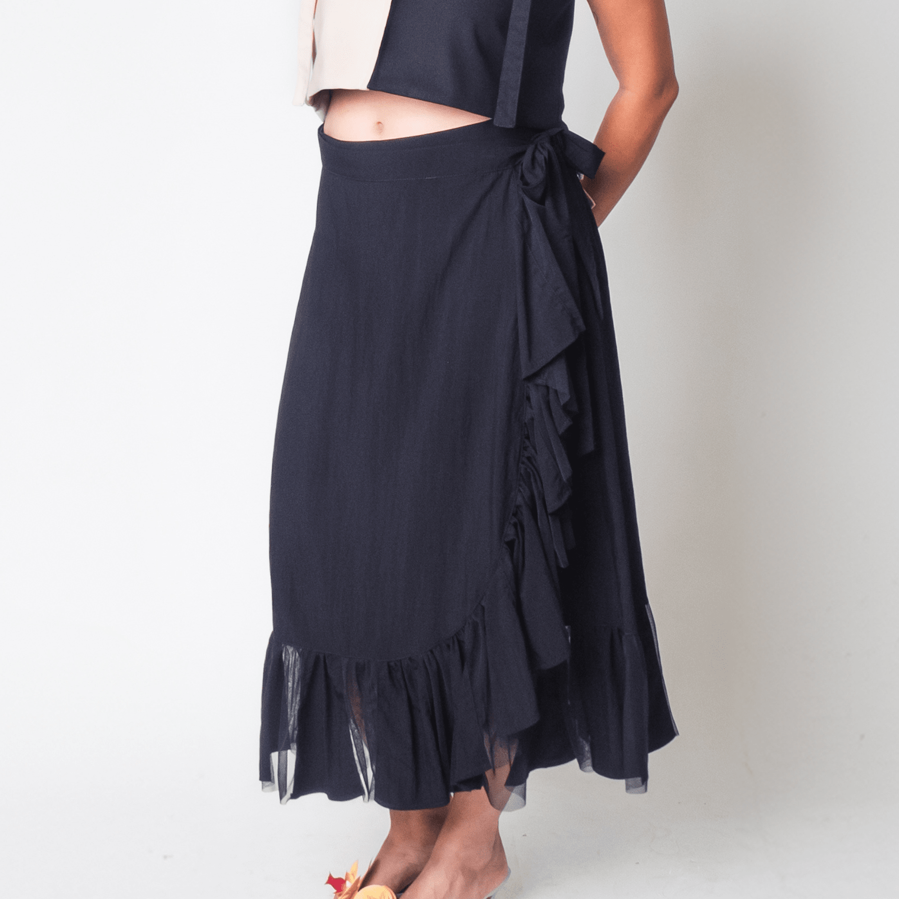 [Ready Today] Convertible Wrap Skirt Black Fashion Rags2Riches