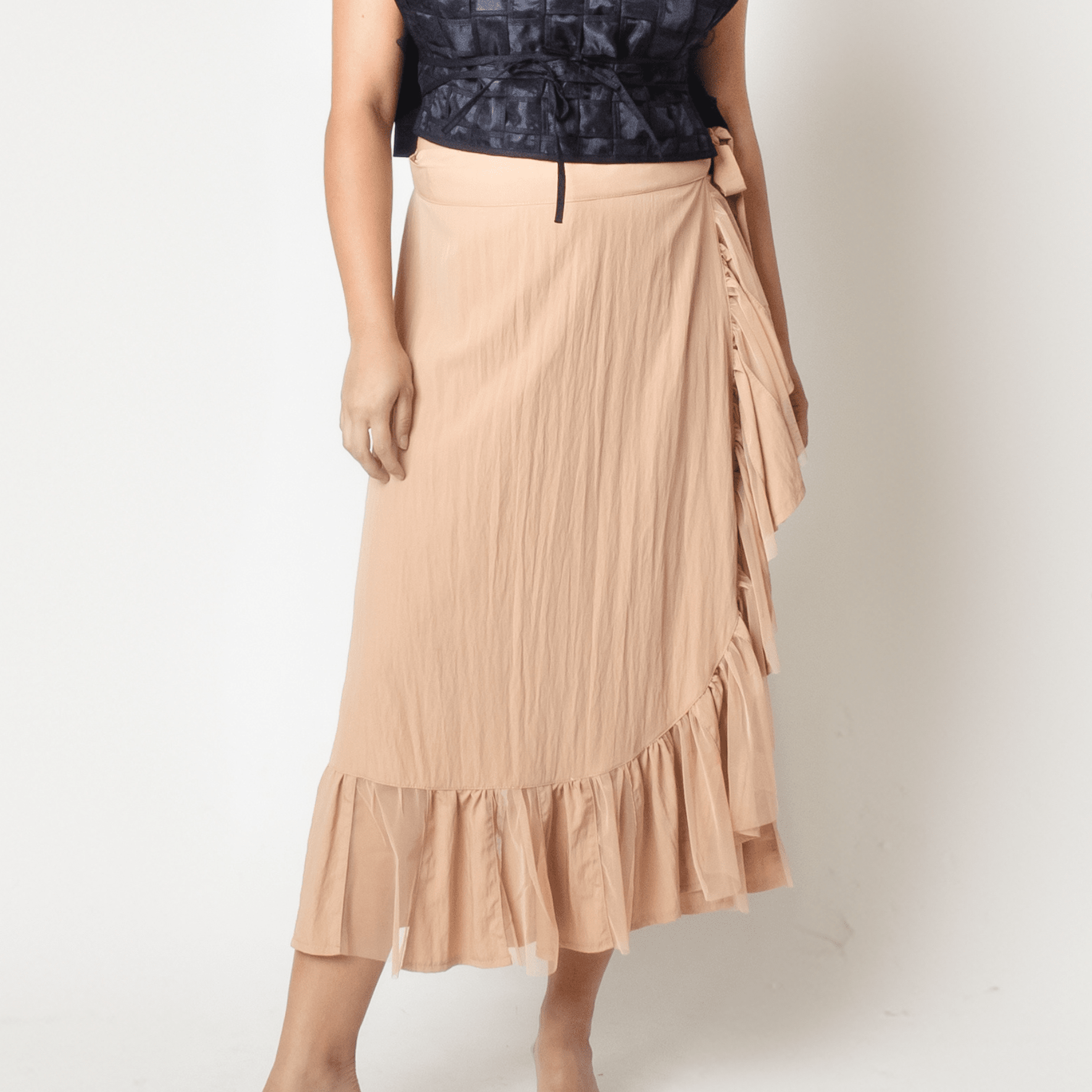 [Ready Today] Convertible Wrap Skirt Tan Fashion Rags2Riches