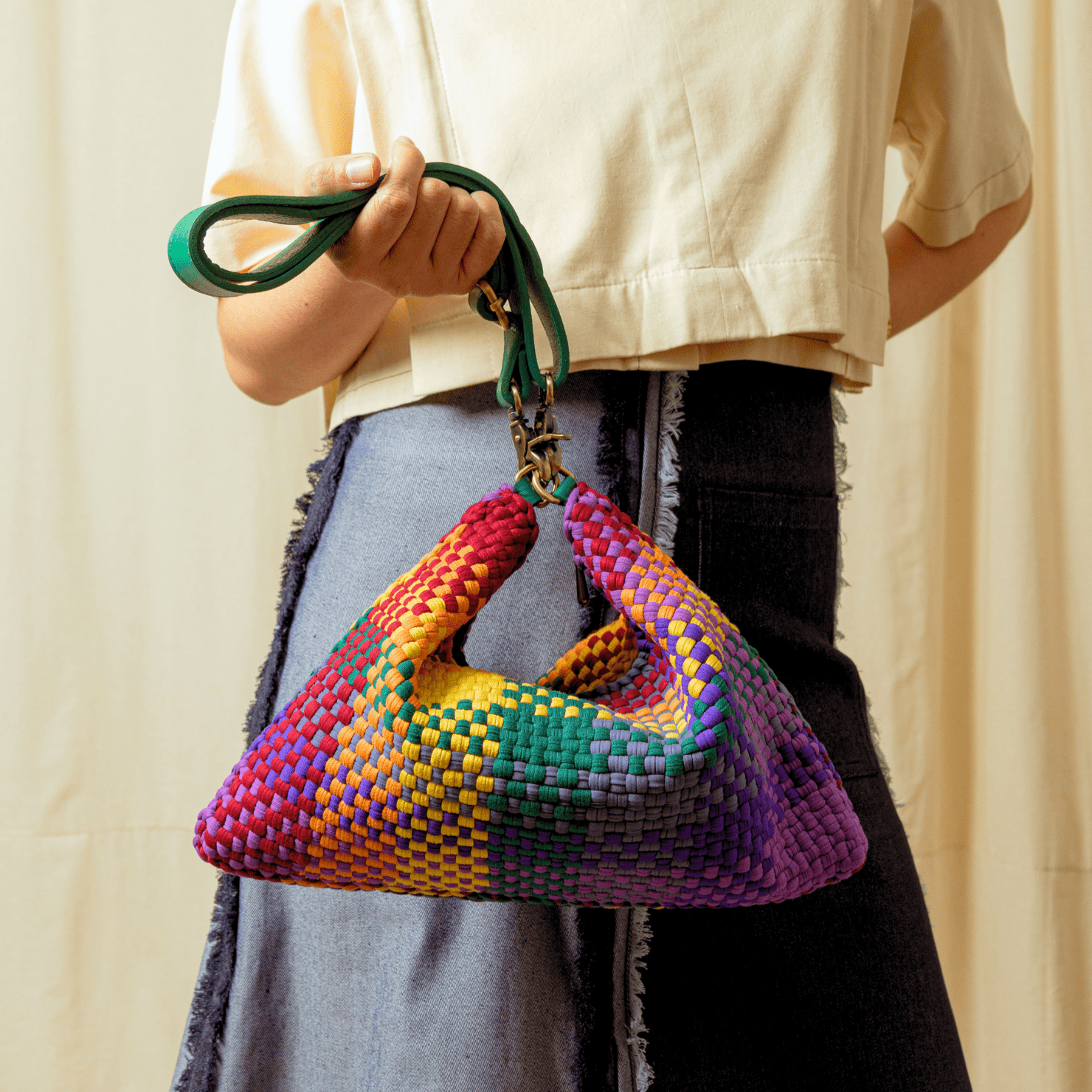 [Ready Today] Fortune Cookie Mini Hobo Blocks Rainbow Fashion Rags2Riches