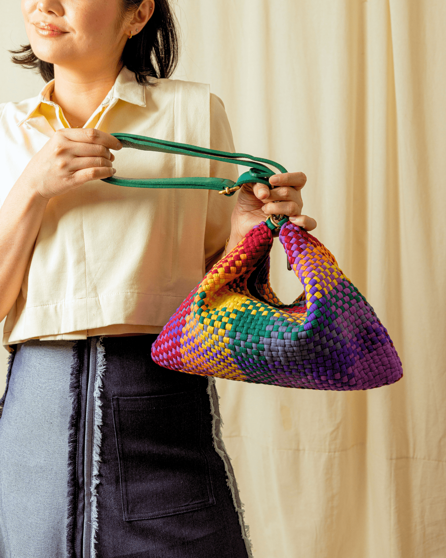 [Ready Today] Fortune Cookie Mini Hobo Blocks Rainbow Fashion Rags2Riches