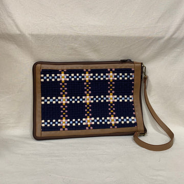 [SAMPLE] Laptop Sleeve Navy with Tan Leather