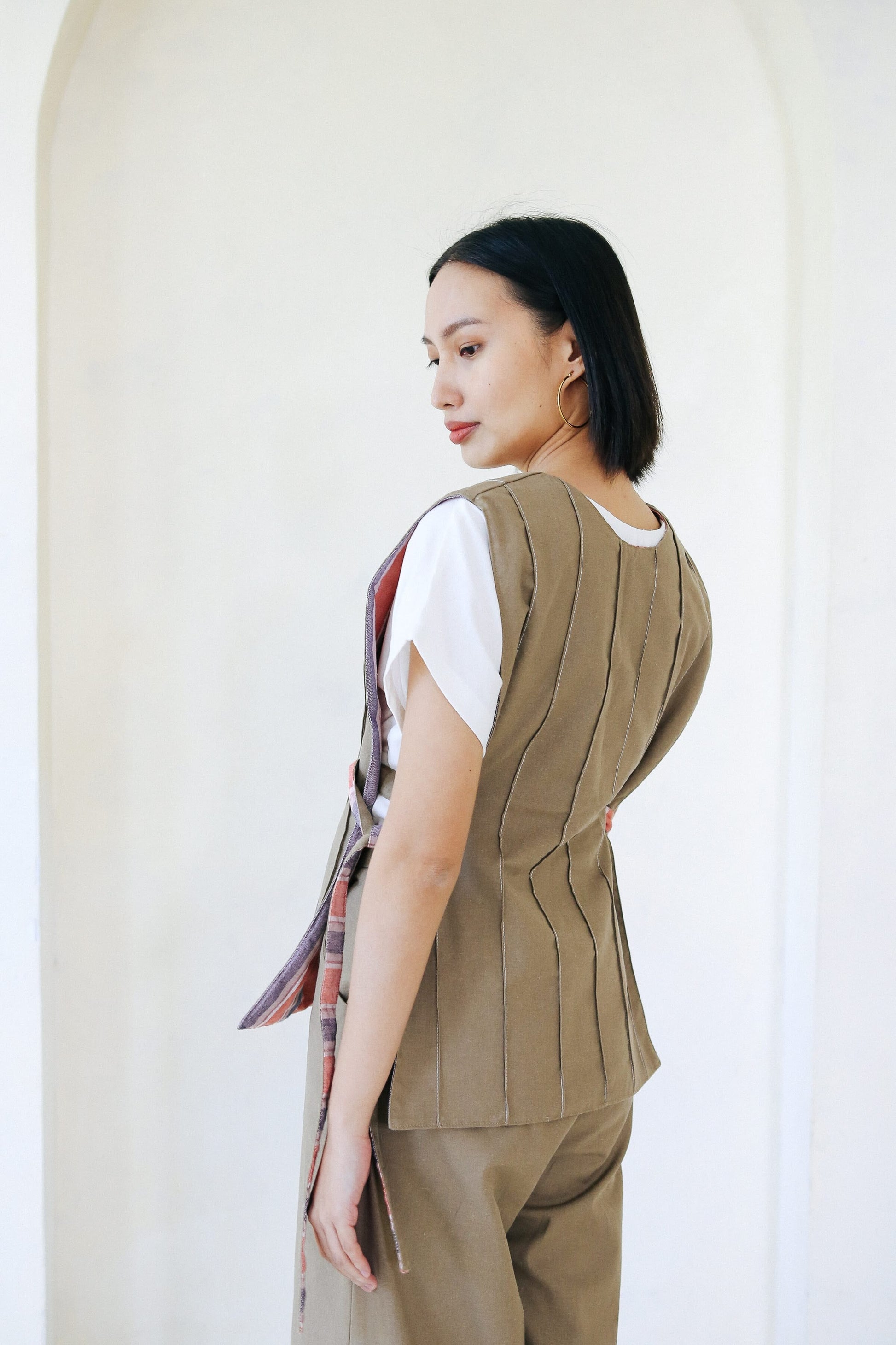 [SAMPLE] Pin Tucks Tunic (Long) Brown Fashion R2R On Repeat