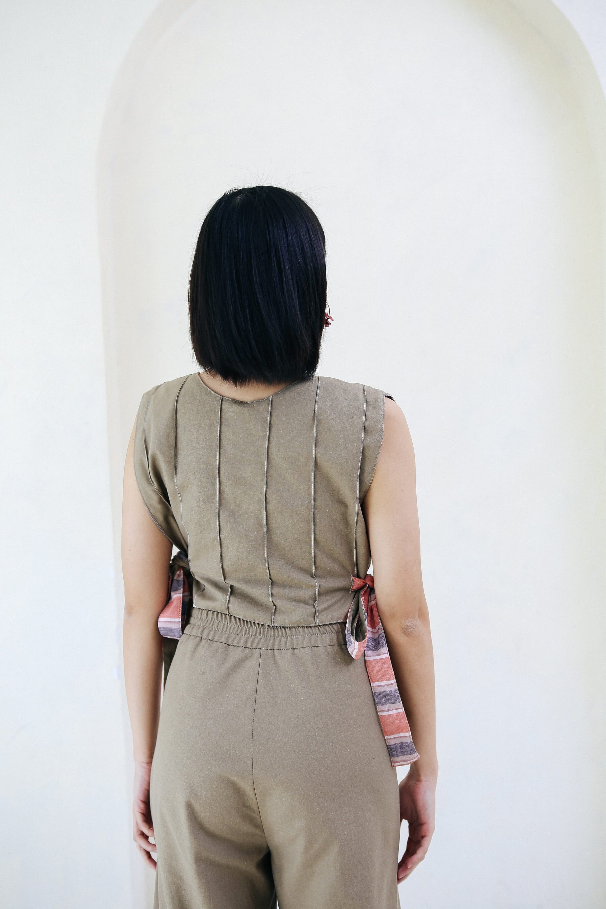 [SAMPLE] Pin Tucks Tunic (Short) Brown Fashion R2R On Repeat