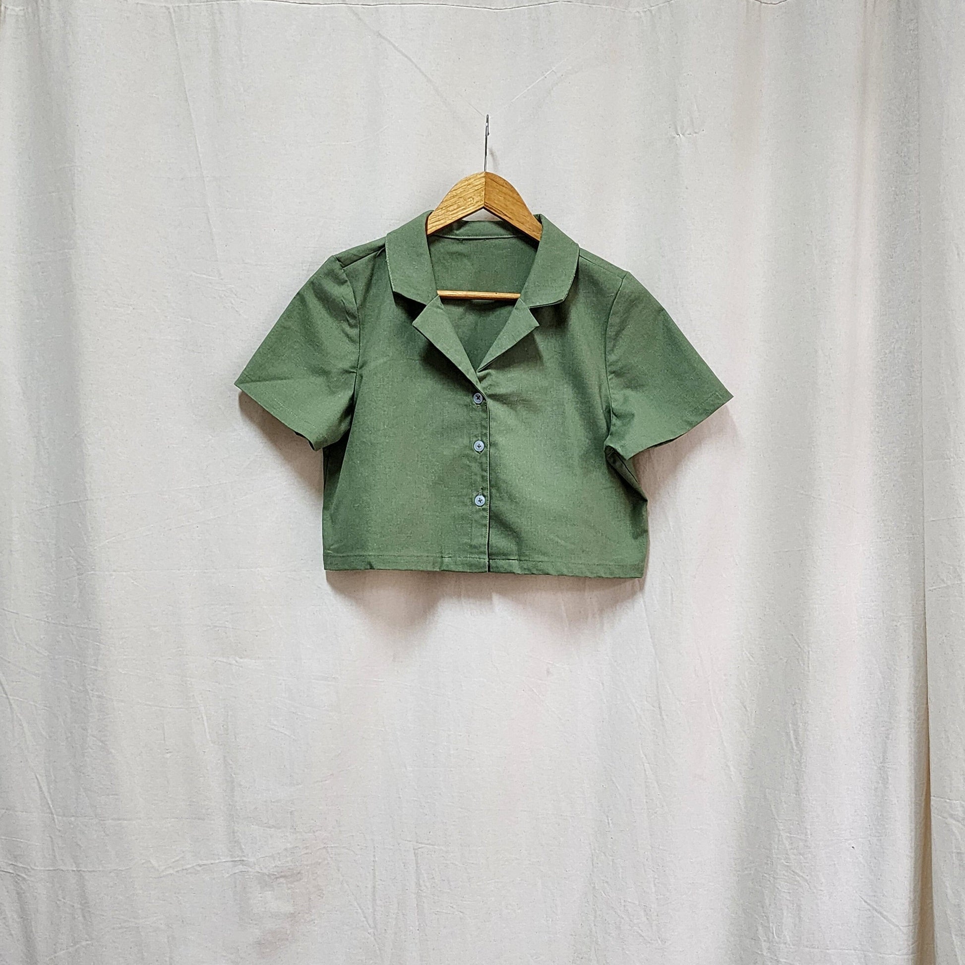 [SAMPLE] Polo Cropped Top Sage Fashion Rags2Riches