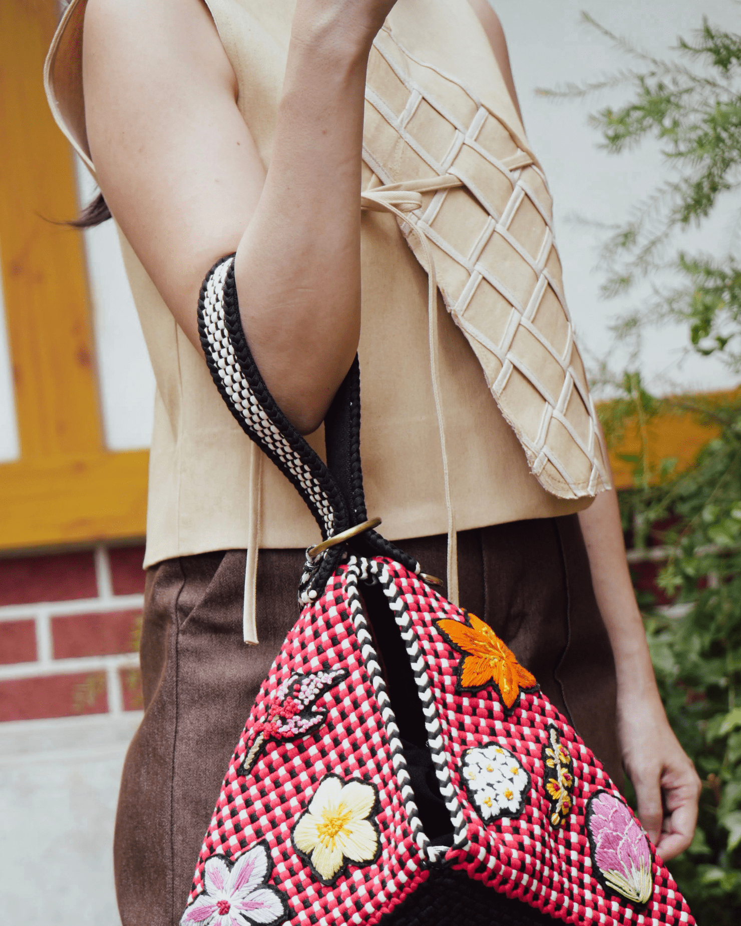 Woven Hanbok Vest Beige Fashion R2R On Repeat