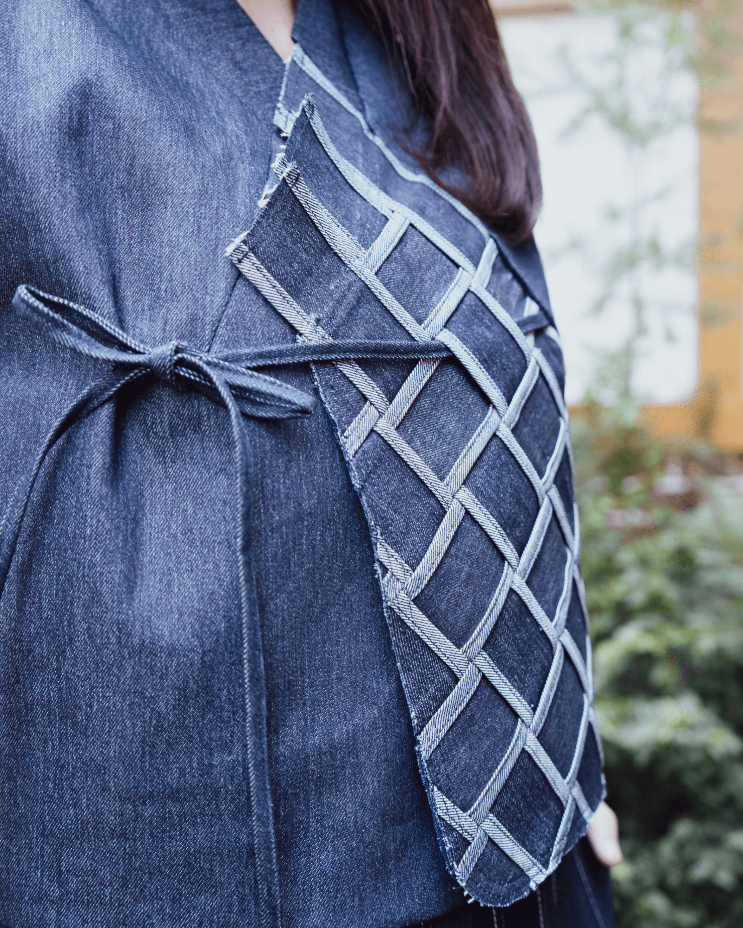 Woven Hanbok Vest Navy Blue Fashion R2R On Repeat