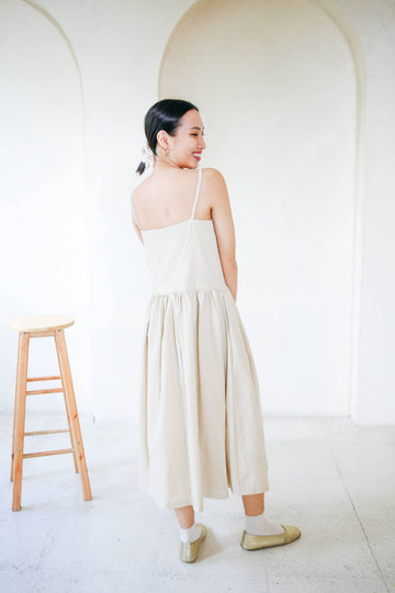 [SAMPLE] Drop Waist Dress (Long) Sand