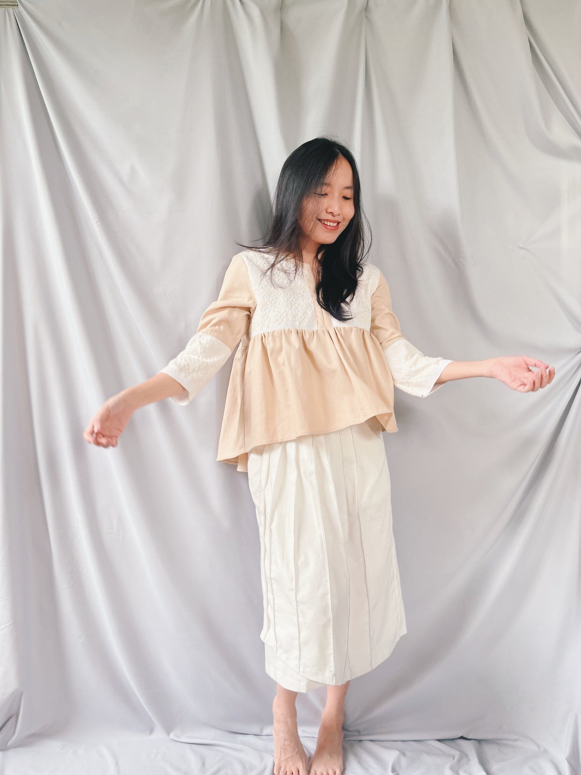 Gabi Blouse in Beige Fashion Rags2Riches