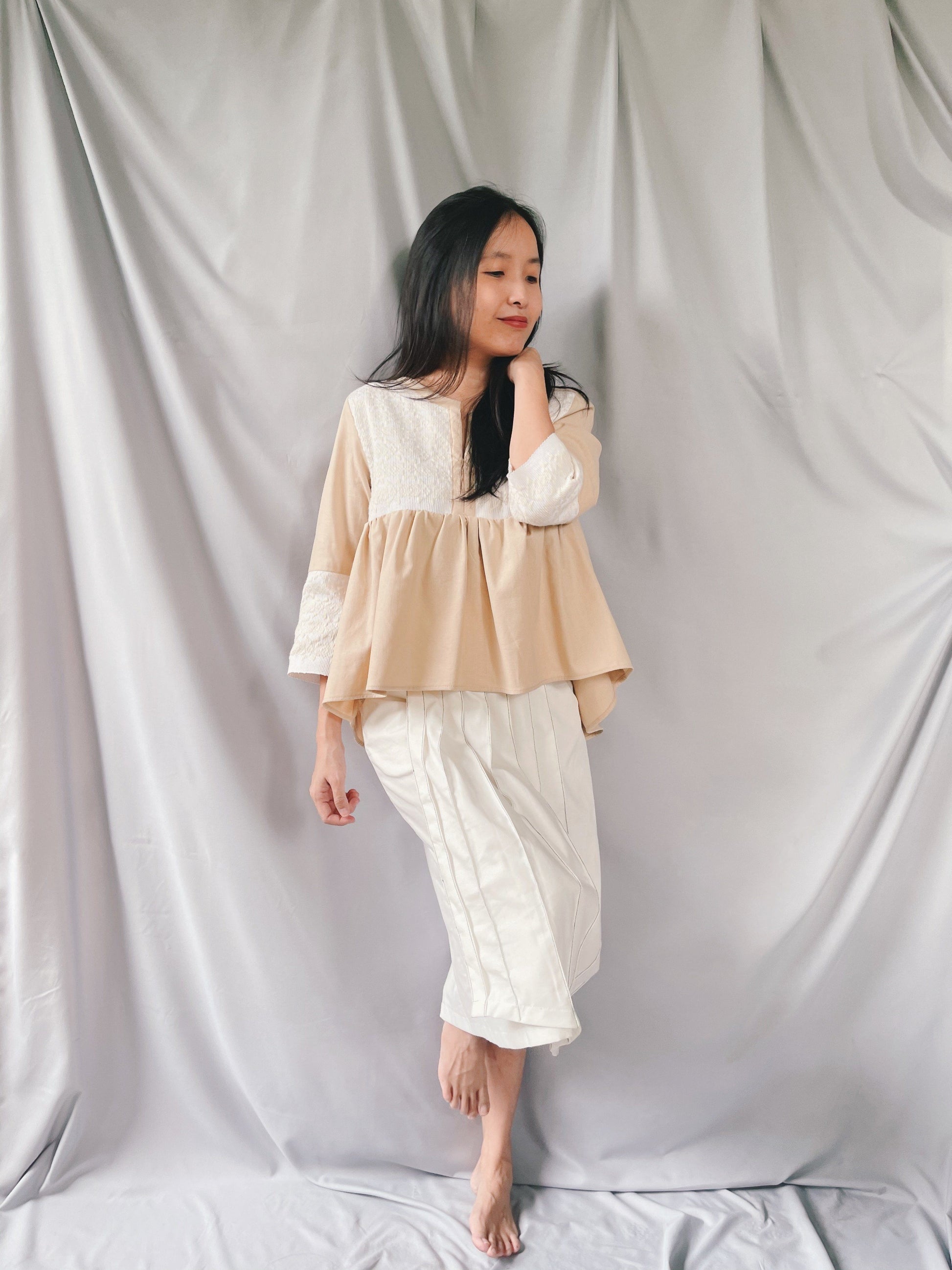 Gabi Blouse in Beige Fashion Rags2Riches