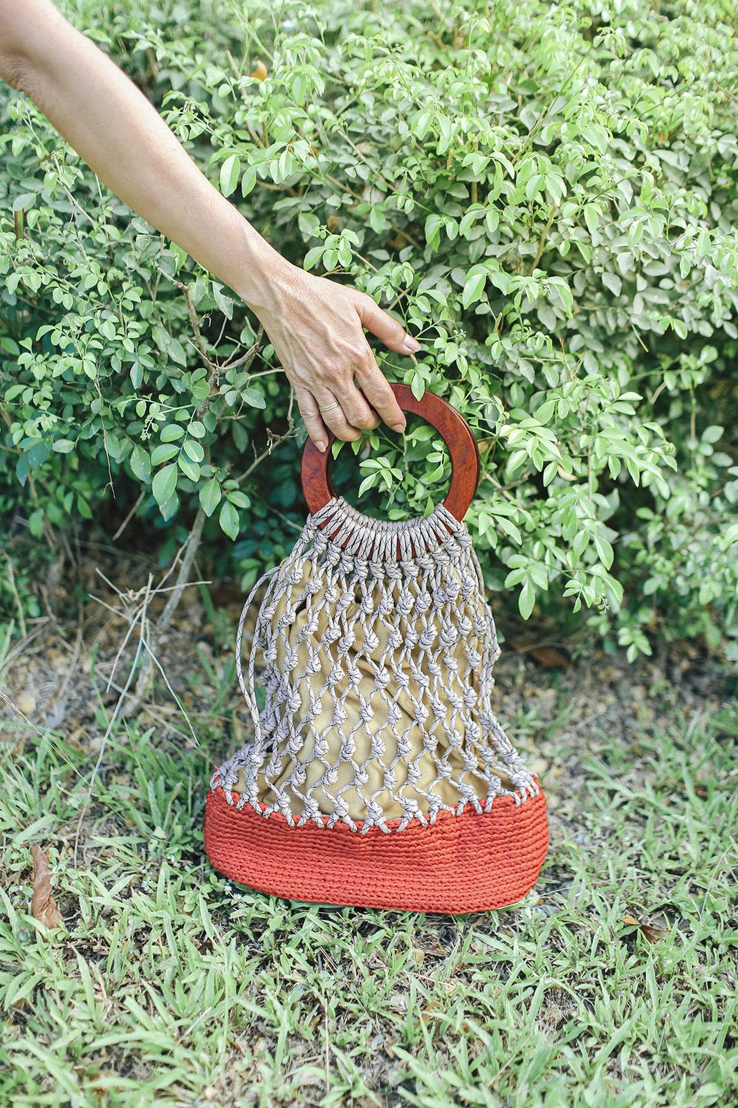 Molave Knotted Tote Burnt Orange Fashion Rags2Riches