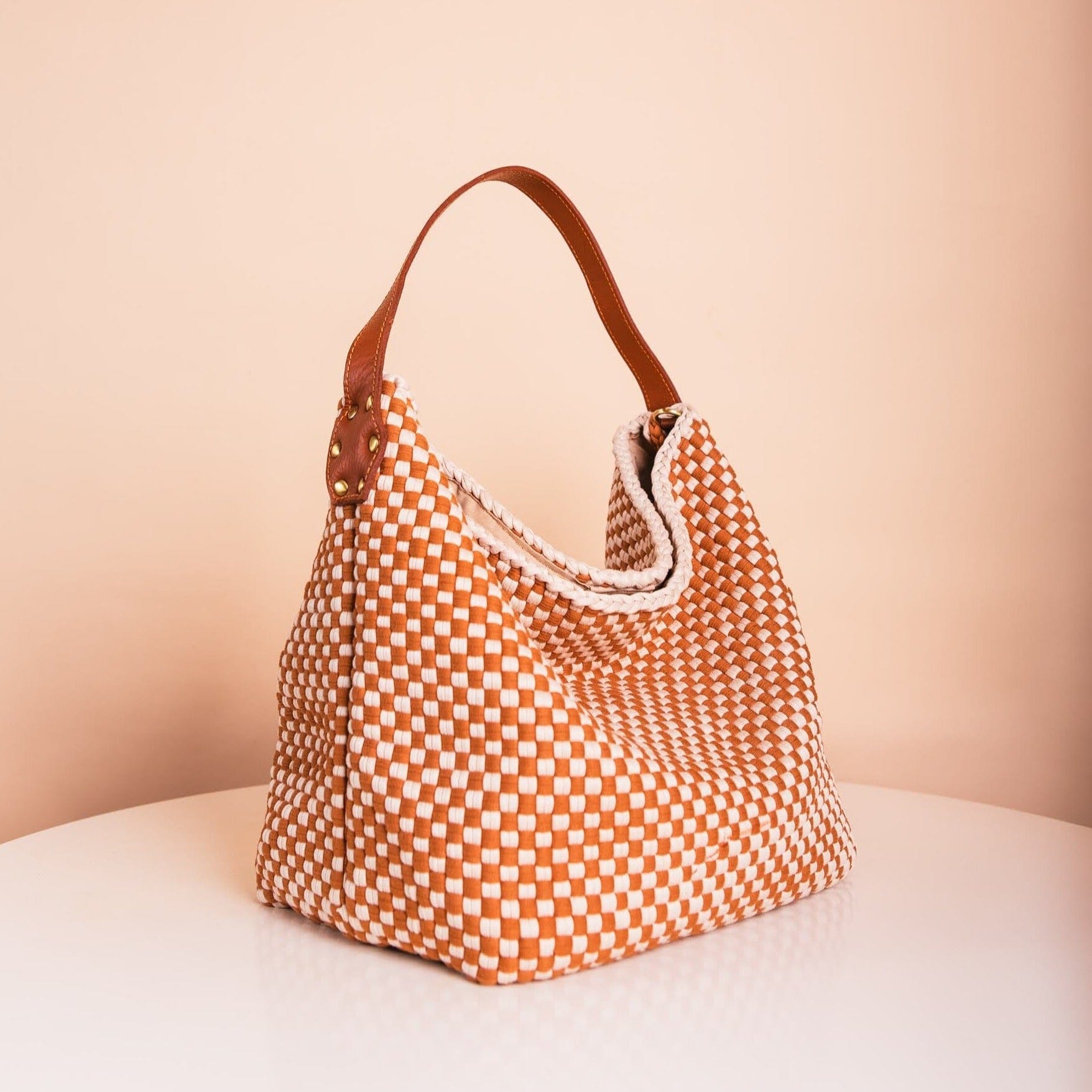 [Ready Today] Buslo Checkerboard Tan & Beige Fashion Rags2Riches