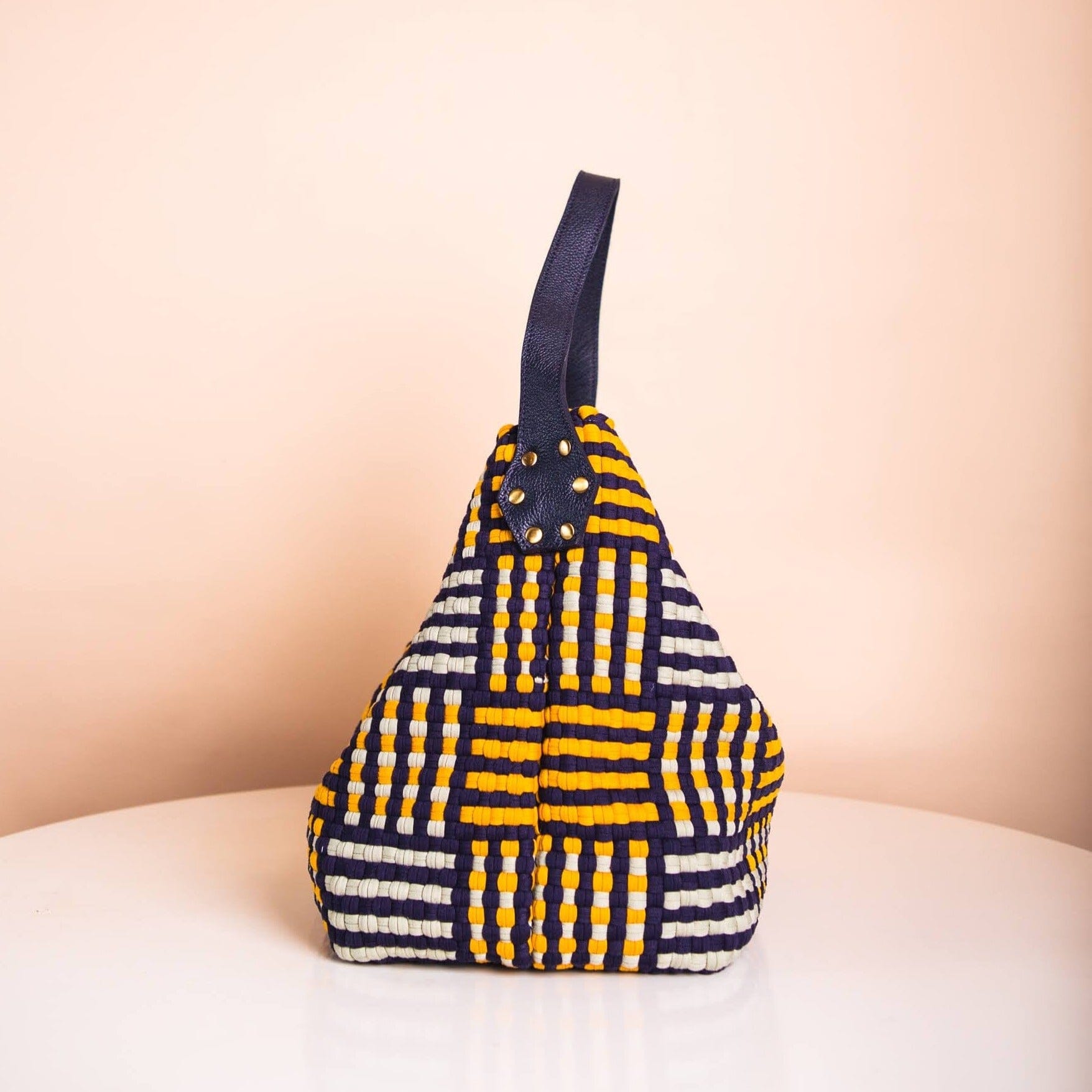 [Ready Today] Buslo Mat Pattern Navy & Yellow Fashion Rags2Riches