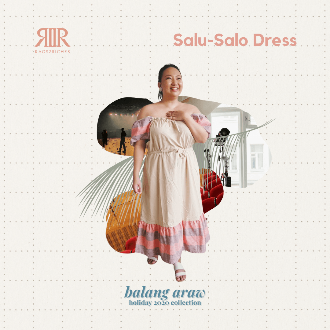 Salu-Salo Dress in Beige Fashion Rags2Riches
