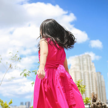 The Essential Wrap Dress (Long) Hot Pink Fashion Rags2Riches