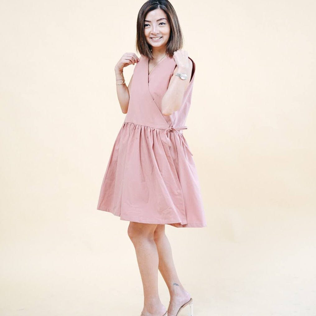 The Sleeveless Relaxed Wrap Dress Purposeful Pink Fashion Rags2Riches