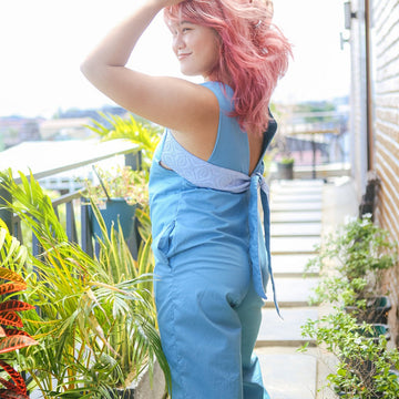 [SAMPLE] The Tie Back-Front Jumpsuit Chambray Blue