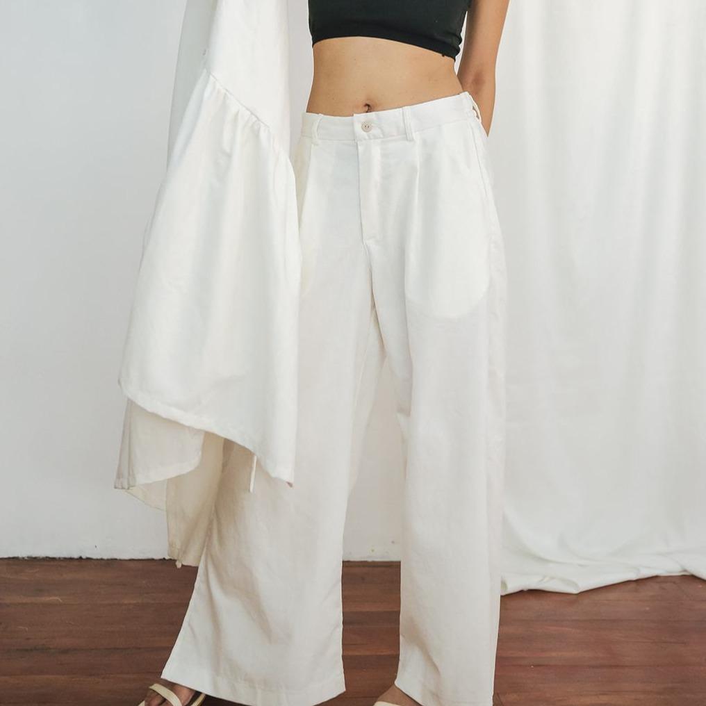 The Wide Pleated Trousers White Fashion Rags2Riches